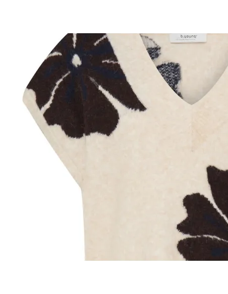 Pull OMEA VNECK, FIG MEL FLOWER