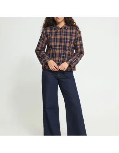 Chemise KALIA SH, DARK BLUE/BROWN CHECK
