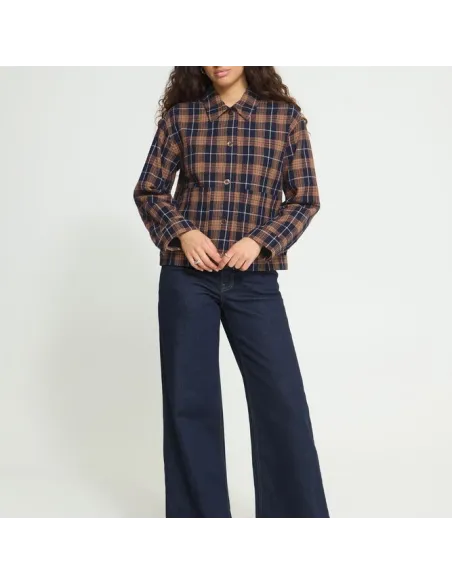 Chemise KALIA SH, DARK BLUE/BROWN CHECK