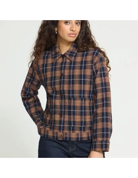 Chemise KALIA SH, DARK BLUE/BROWN CHECK
