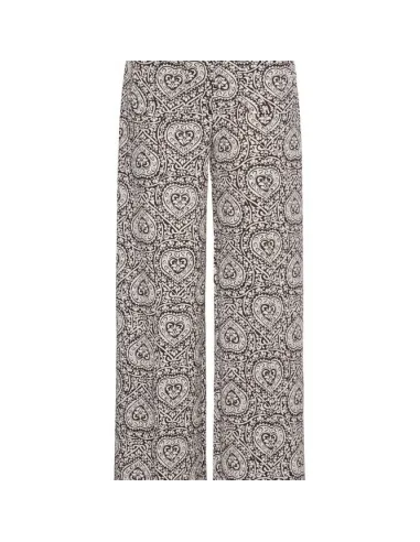 Pantalon KATE PRINT PA45, BROWN/BIRCH FOLKLORE HEART