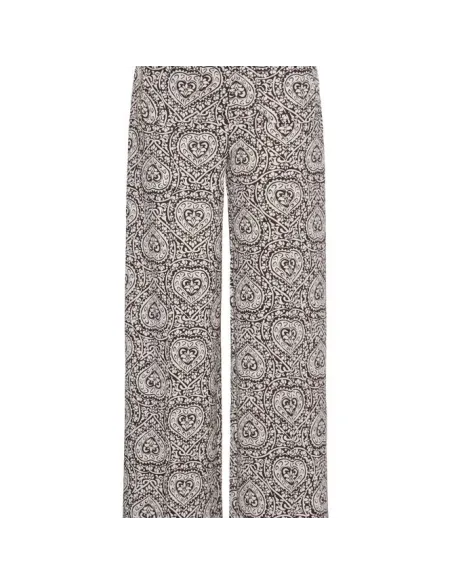 Pantalon KATE PRINT PA45, BROWN/BIRCH FOLKLORE HEART