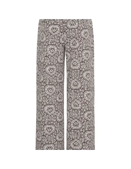 Pantalon KATE PRINT PA45, BROWN/BIRCH FOLKLORE HEART