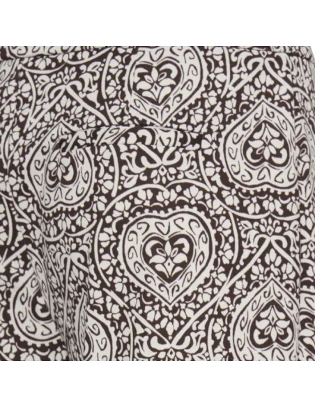 Pantalon KATE PRINT PA45, BROWN/BIRCH FOLKLORE HEART