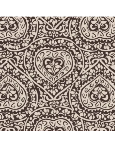 Pantalon KATE PRINT PA45, BROWN/BIRCH FOLKLORE HEART