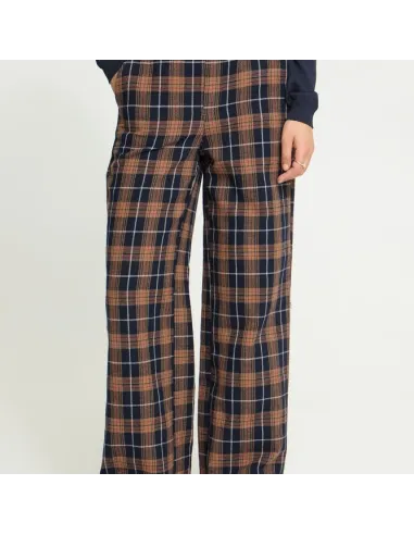 Pantalon KALIA PA, DARK BLUE/BROWN CHECK