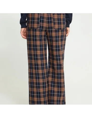 Pantalon KALIA PA, DARK BLUE/BROWN CHECK