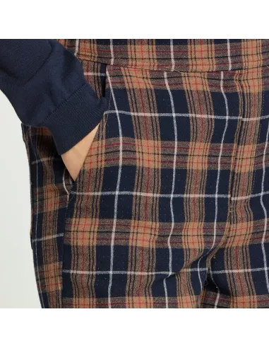 Pantalon KALIA PA, DARK BLUE/BROWN CHECK