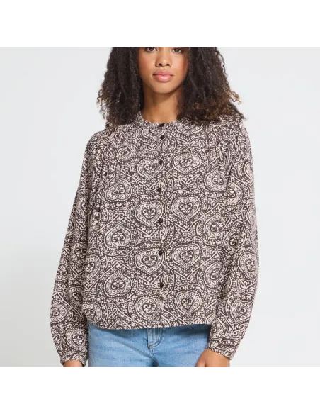 Chemise KATILIO SH, BROWN/BIRCH FOLKLORE HEART