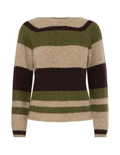 Pull OTAJA, AVOCADO MELANGE STRIPE 2