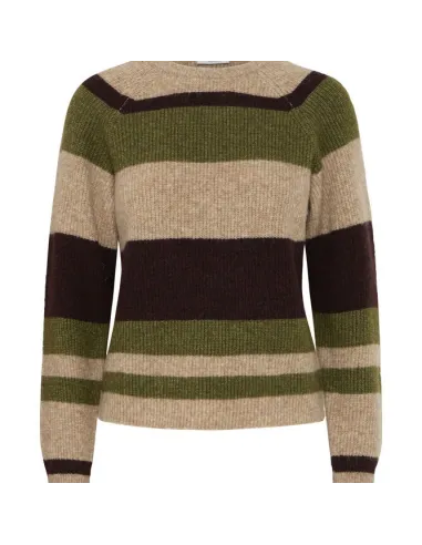 Pull OTAJA, AVOCADO MELANGE STRIPE