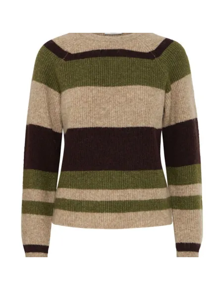 Pull OTAJA, AVOCADO MELANGE STRIPE