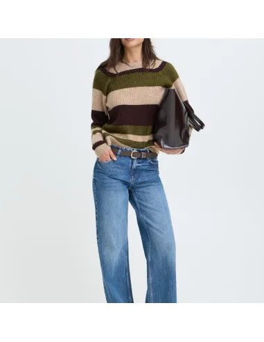 Pull OTAJA, AVOCADO MELANGE STRIPE