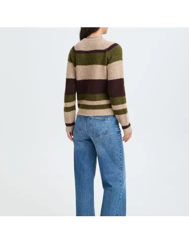 Pull OTAJA, AVOCADO MELANGE STRIPE