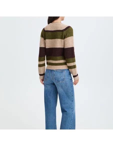 Pull OTAJA, AVOCADO MELANGE STRIPE