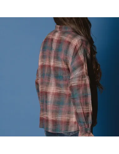 CHEMISE PERIHAN, Carreaux prune