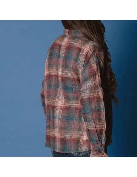 CHEMISE PERIHAN, Carreaux prune