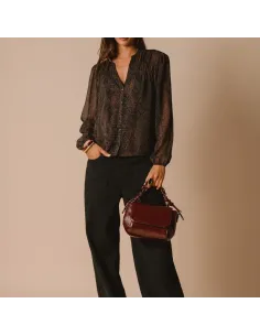 BLOUSE PALMINA, Imprimé brun