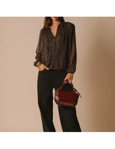 BLOUSE PALMINA, Imprimé brun