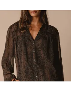 BLOUSE PALMINA, Imprimé brun 2