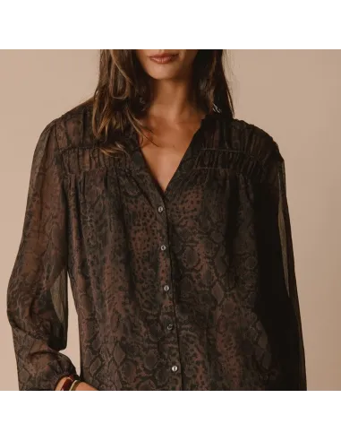 BLOUSE PALMINA, Imprimé brun