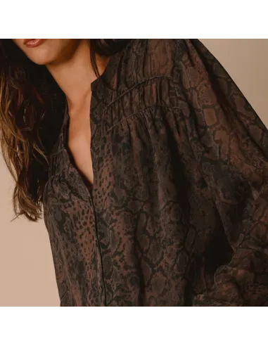 BLOUSE PALMINA, Imprimé brun