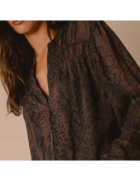 BLOUSE PALMINA, Imprimé brun