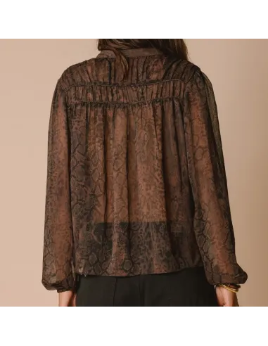 BLOUSE PALMINA, Imprimé brun