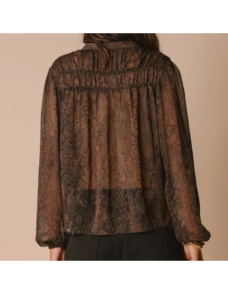 BLOUSE PALMINA, Imprimé brun