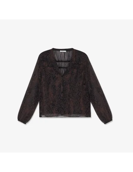 BLOUSE PALMINA, Imprimé brun