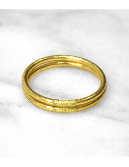 Bracelet bouddhiste véritable, simple, doré