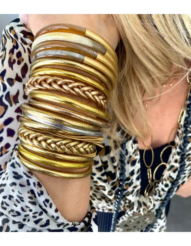 Bracelet bouddhiste véritable, simple, doré