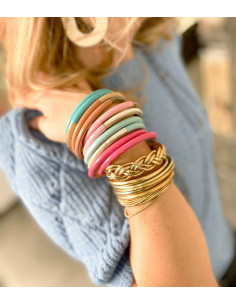 Bracelet coloré en corne véritable, rouge 2