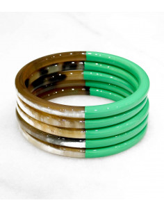 Bracelet coloré en corne véritable, vert