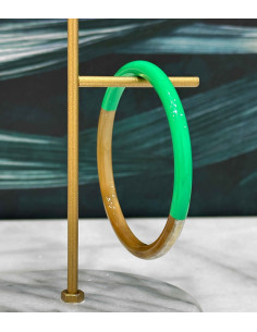 Bracelet coloré en corne véritable, vert 2