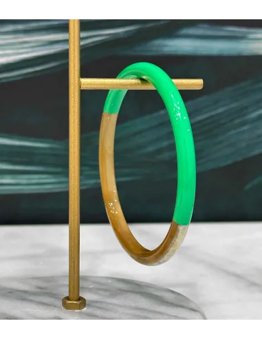 Bracelet coloré en corne véritable, vert