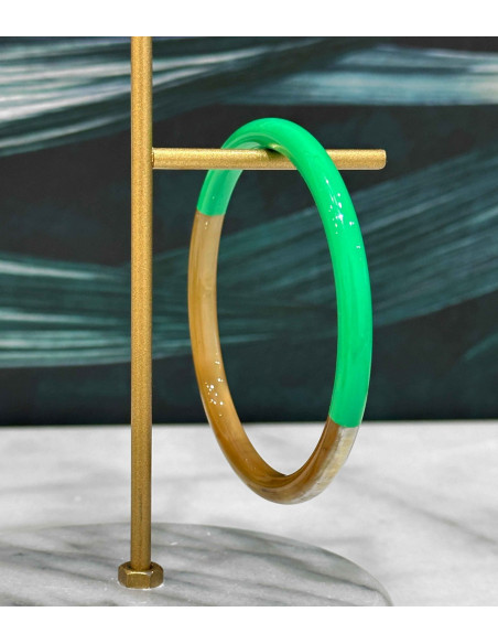Bracelet coloré en corne véritable, vert