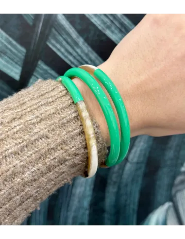 Bracelet coloré en corne véritable, vert