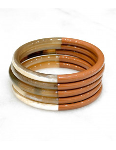 Bracelet coloré en corne véritable, Marron
