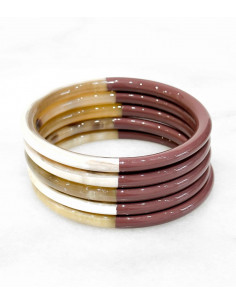 Bracelet coloré en corne véritable, violet