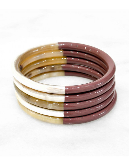 Bracelet coloré en corne véritable, violet