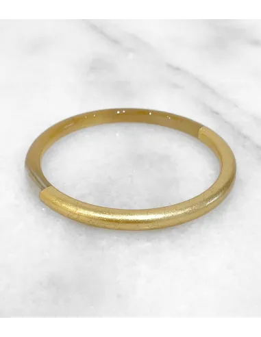 Bracelet coloré en corne véritable, feuilles d'or