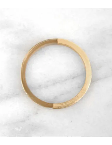 Jonc carré corne doré à la feuille d'or, section carré