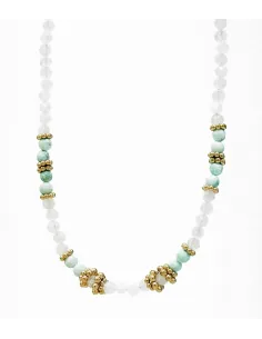 Colliers perles naturelles, Acier inoxydable, turquoise