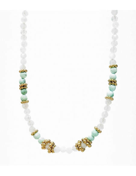 Colliers perles naturelles, Acier inoxydable, turquoise